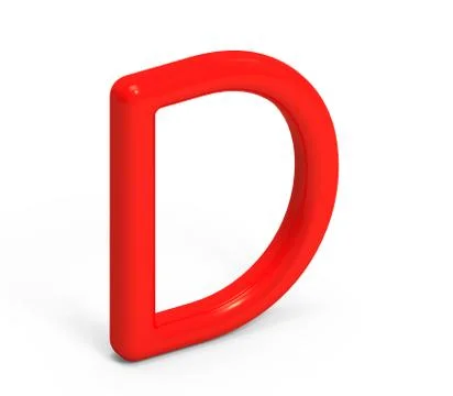 3D render red alphabet D Stock Illustration