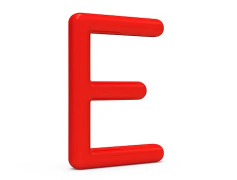 3D render red alphabet E Stock Illustration
