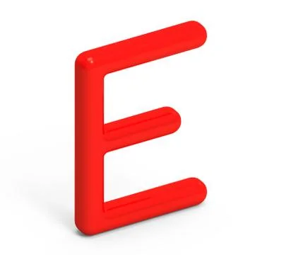 3D render red alphabet E Stock Illustration