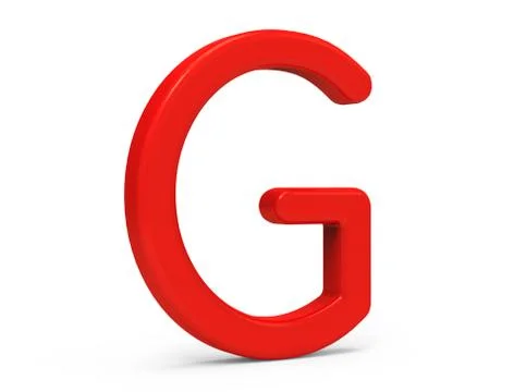 3D render red alphabet G Stock Illustration