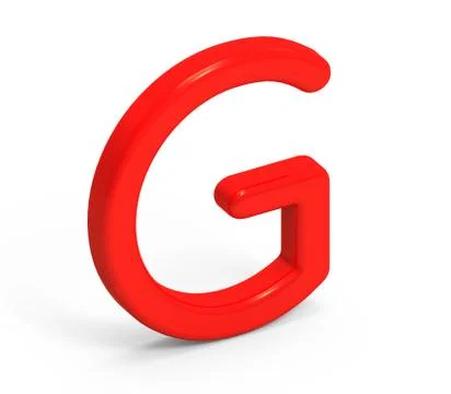 3D render red alphabet G 스톡 일러스트