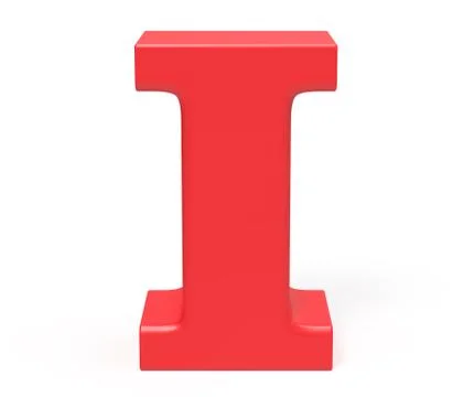 3D render red alphabet I 스톡 일러스트