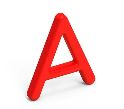 3D render red alphabet A Stock Illustration