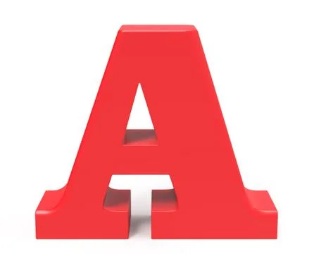 3D render red alphabet A Illustrazione stock
