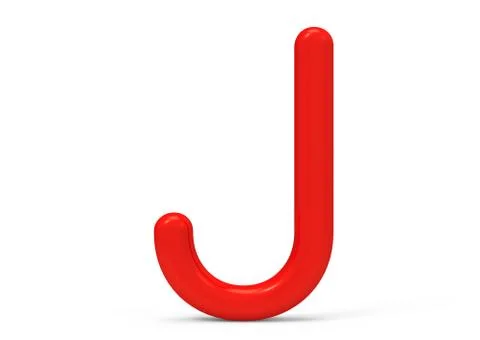 3D render red alphabet J Stock Illustration