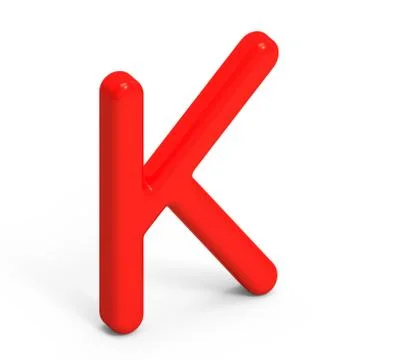 3D render red alphabet K Illustrazione stock