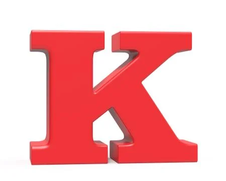 3D render red alphabet K Stock Illustration