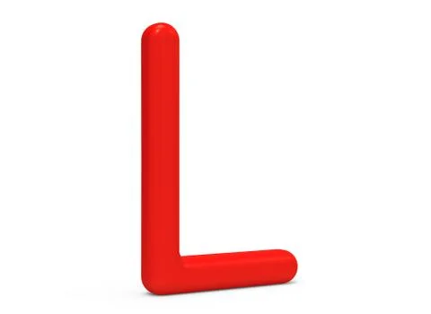 3D render red alphabet L Illustrazione stock