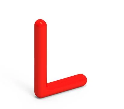 3D render red alphabet L Illustrazione stock