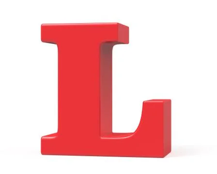 3D render red alphabet L Illustrazione stock