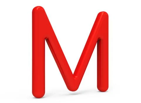 3D render red alphabet M Stock Illustration
