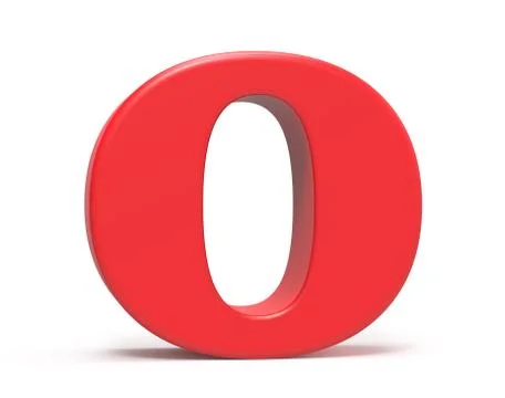 3D render red alphabet O Stock Illustration