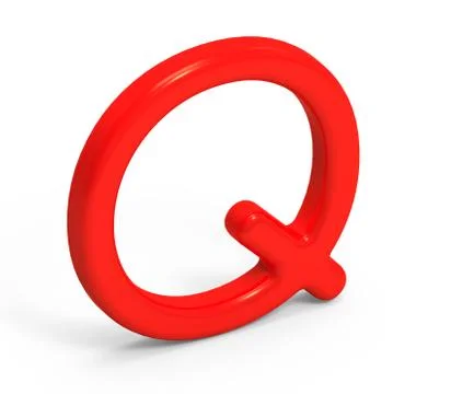 3D render red alphabet Q Illustrazione stock