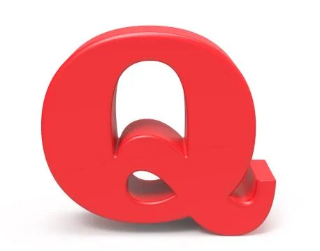 3D render red alphabet Q Stock Illustration
