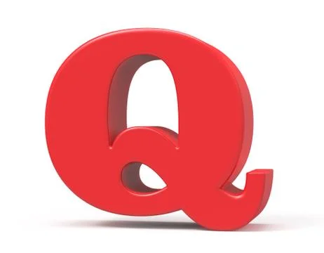 3D render red alphabet Q Illustrazione stock