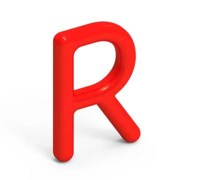 3D render red alphabet R Stock Illustration