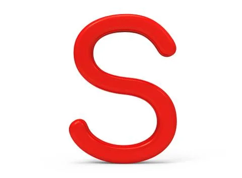 3D render red alphabet S 스톡 일러스트