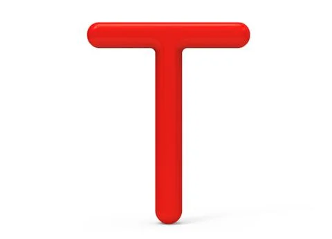 3D render red alphabet T Illustrazione stock