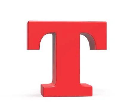 3D render red alphabet T Stock Illustration