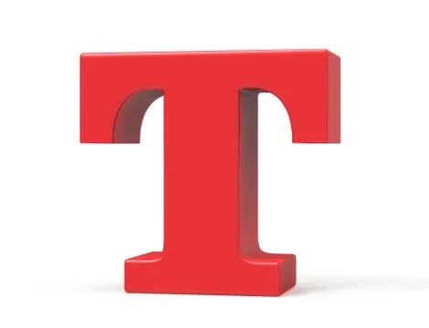 3D render red alphabet T Stock Illustration