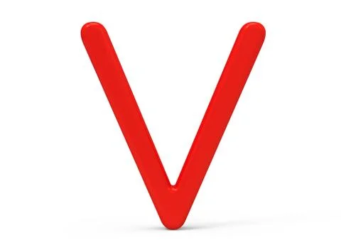 3D render red alphabet V Stock Illustration