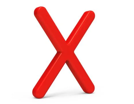 3D render red alphabet X Stock Illustration