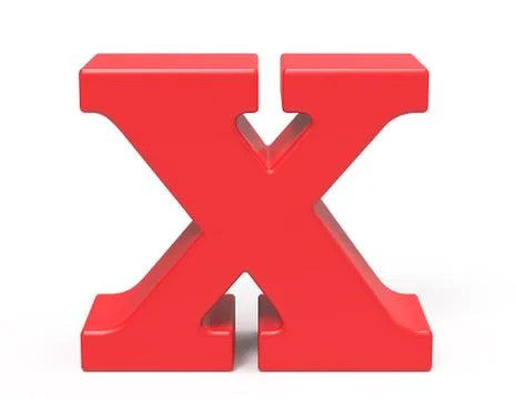 3D render red alphabet X Stock Illustration