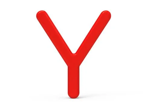 3D render red alphabet Y Illustrazione stock