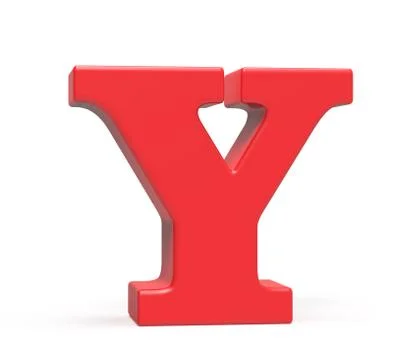3D render red alphabet Y Stock Illustration