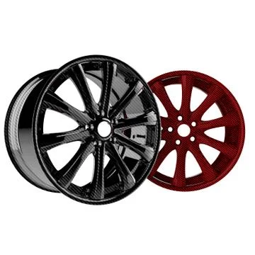 3d render red and black carbon rim Illustrazione stock