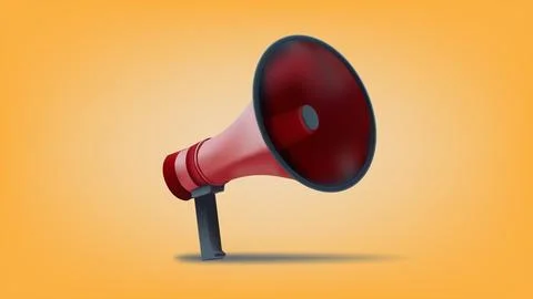 3d render of red and black speaker icon, vector illustration Stock Illustration