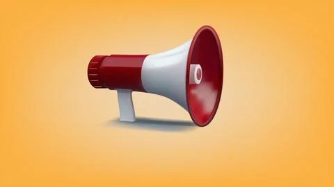 3d render of red and white speaker icon, vector illustration Stock Illustration
