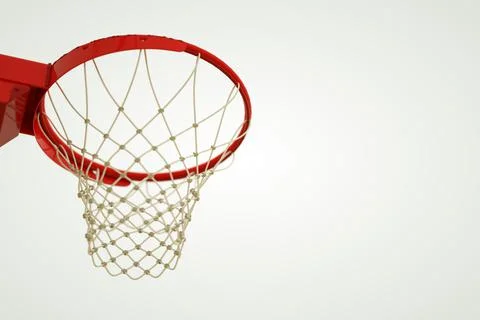 3d render of a red basketball basket on a pure white background bottom view Stock Illustration