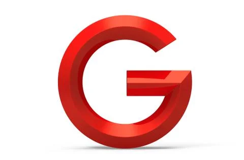 3D render red beveled alphabet G Stock Illustration