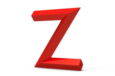 3D render red beveled alphabet Z 스톡 일러스트