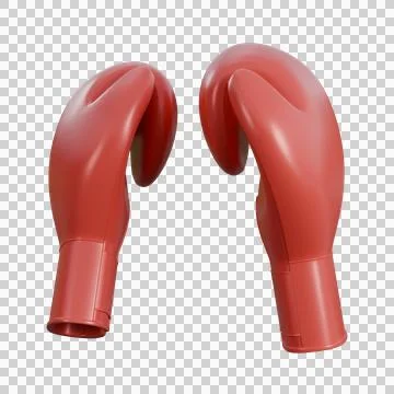 3D render of red boxing gloves representing endurance, discipline, and perf.. Stock Illustration