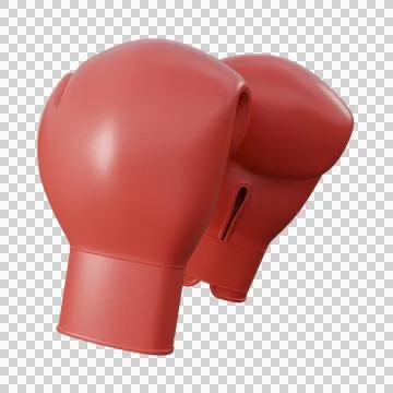 3D render of red boxing gloves representing endurance, discipline, and perf.. Stock Illustration