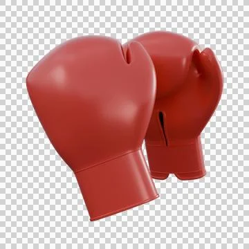 3D render of red boxing gloves representing endurance, discipline, and perf.. Stock Illustration