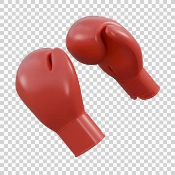 3D render of red boxing gloves representing endurance, discipline, and perf.. Stock Illustration