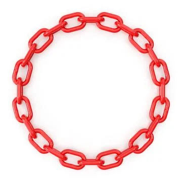 3d render of red chain circle Stock Illustration