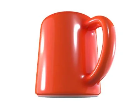 3D Render of Red Cup isolated on white Illustrazione stock