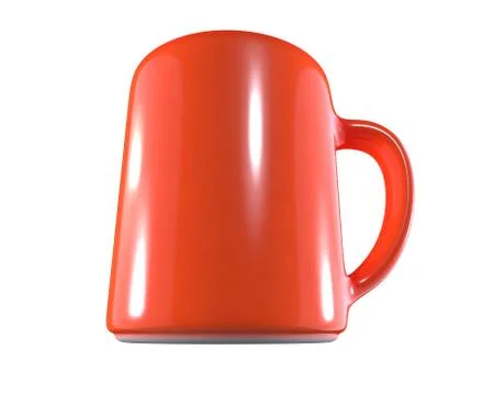 3D Render of Red Cup isolated on white Illustrazione stock