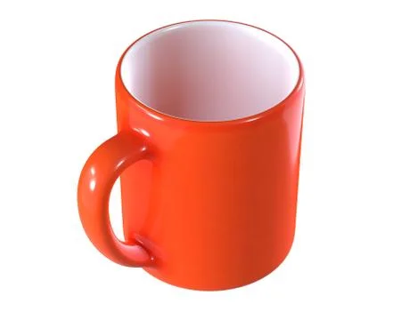 3D Render of Red Cup isolated on white Stock Illustration