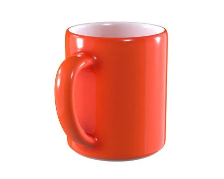 3D Render of Red Cup isolated on white Stock Illustration