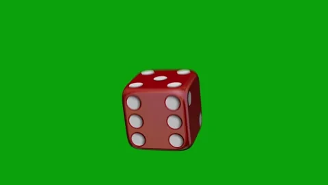 A 3d render red dice transition on a green screen chroma key background. 스톡 동영상 291397602