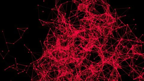 3D render Red dot movement Abstract background for technology or science 스톡 일러스트