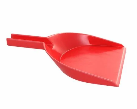 3D render of red Dustpan isolated on white. Stock Illustration