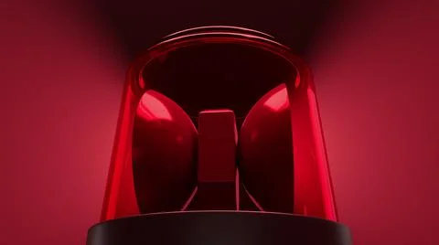 3d render red emergency flasher with volume light Stock Illustration