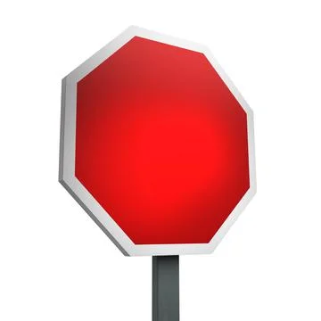 3D Render Red Empty  Road Sign Isolated on a White Background Stock Illustration