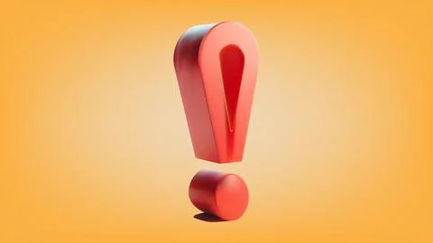 3d render of red exclamation mark icon, vector illustration Stock Illustration